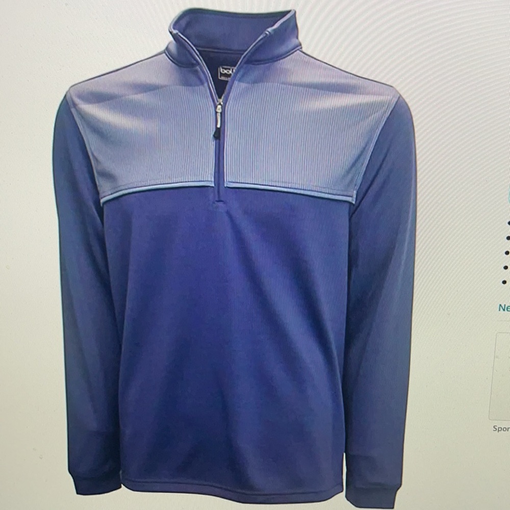 Bolle’ Blue Quarter Zip Performance Top Size Large
